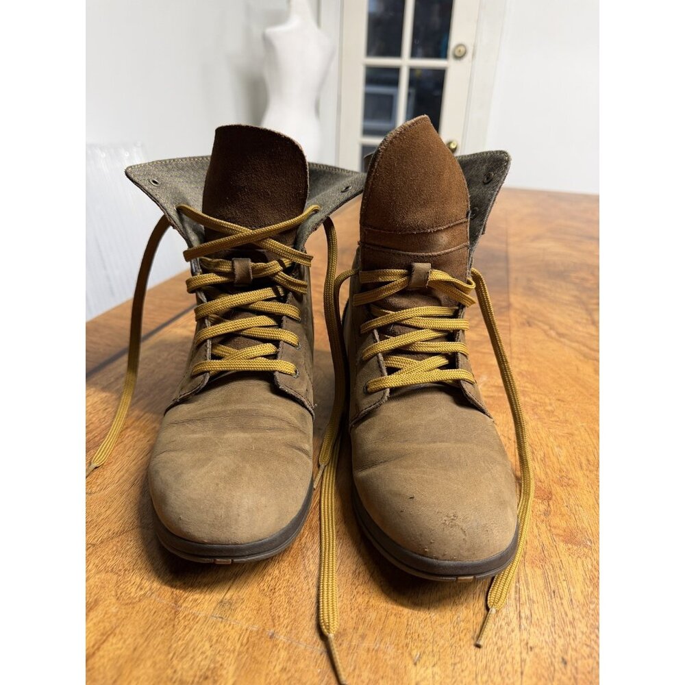 Chaco Natilly Leather Women’s 6 ‎ Boots Lace Up Hiking Fold Down Bison Brown